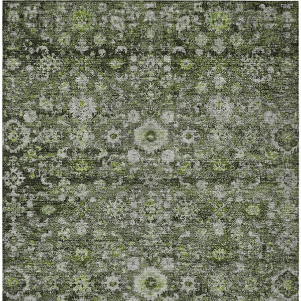 HomeRoots 5' Elegant Green and Olive Oriental Area Rug - Durable, Washable, Indoor/Outdoor Home Accent Décor 8' X 10' 579970