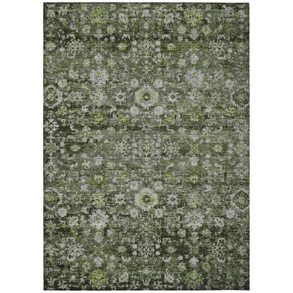 HomeRoots 9' Elegant Green and Olive Oriental Washable Area Rug - Perfect for Indoor and Outdoor Spaces 9' X 12' 579971