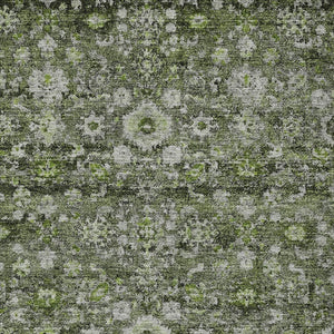 HomeRoots 5' Elegant Green and Olive Oriental Area Rug - Durable, Washable, Indoor/Outdoor Home Accent Décor 10' X 14' 579972