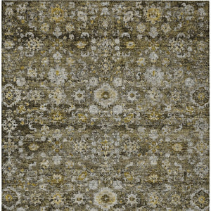 HomeRoots 5' Elegant Brown and Beige Oriental Area Rug for Indoor and Outdoor Use – Durable, Washable Design 5' X 8' 579974
