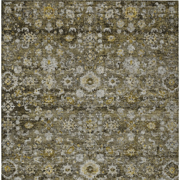 HomeRoots 5' Elegant Brown and Beige Oriental Area Rug for Indoor and Outdoor Use – Durable, Washable Design 5' X 8' 579974