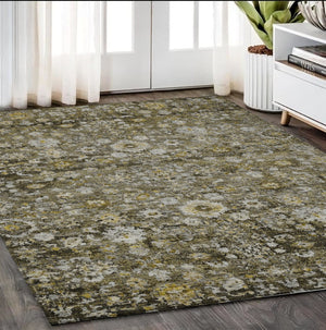 HomeRoots 5' Elegant Brown and Beige Oriental Area Rug for Indoor and Outdoor Use – Durable, Washable Design 5' X 8' 579974