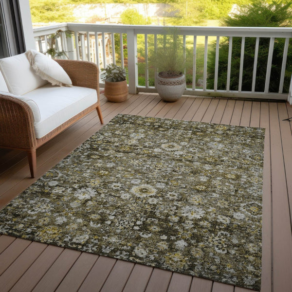 HomeRoots 9' Brown and Beige Oriental Indoor Outdoor Area Rug - Durable, Washable, Timeless Design for Any Space 9' X 12' 579977