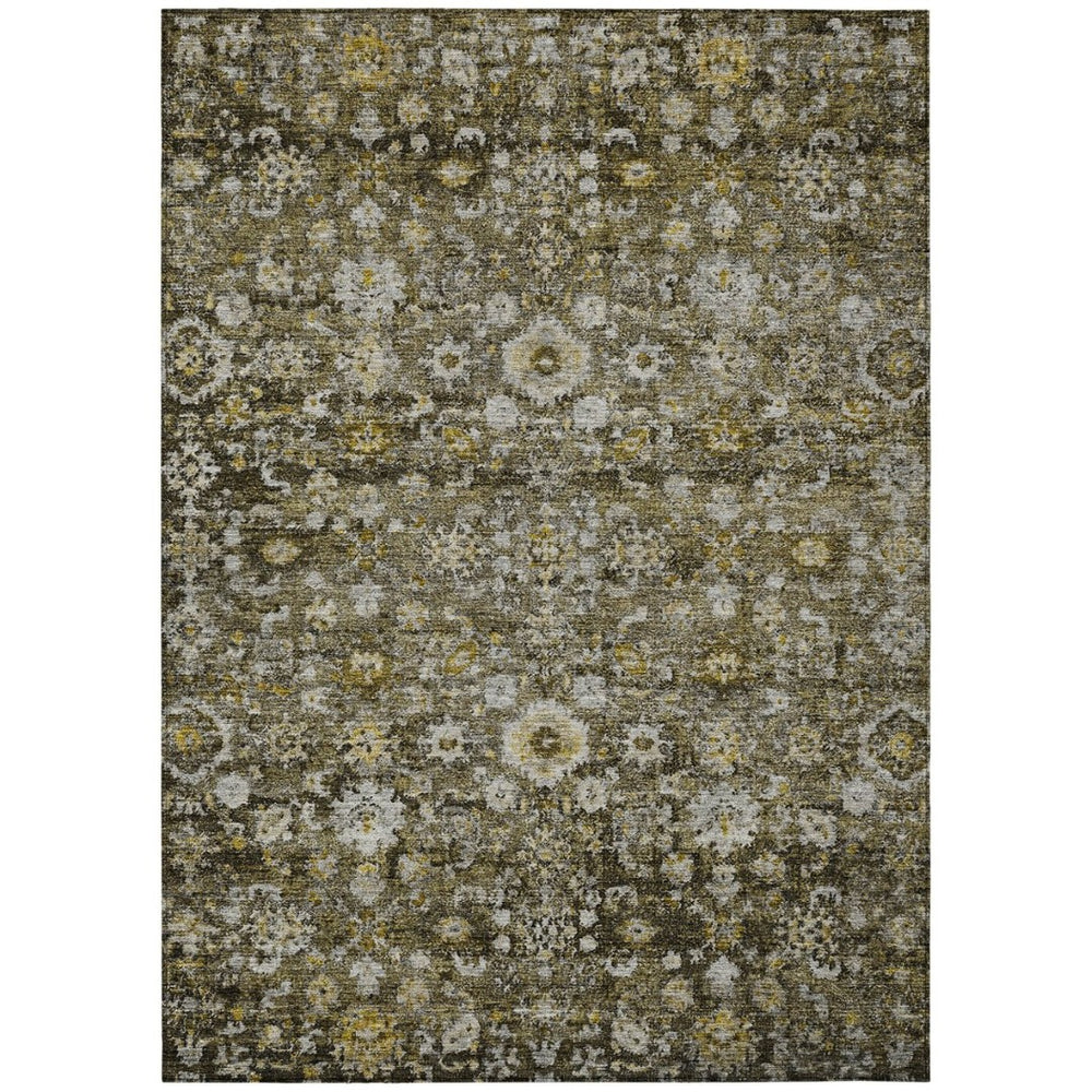 HomeRoots 9' Brown and Beige Oriental Indoor Outdoor Area Rug - Durable, Washable, Timeless Design for Any Space 9' X 12' 579977