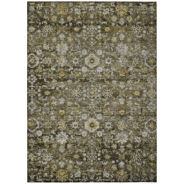 HomeRoots 9' Brown and Beige Oriental Indoor Outdoor Area Rug - Durable, Washable, Timeless Design for Any Space 9' X 12' 579977