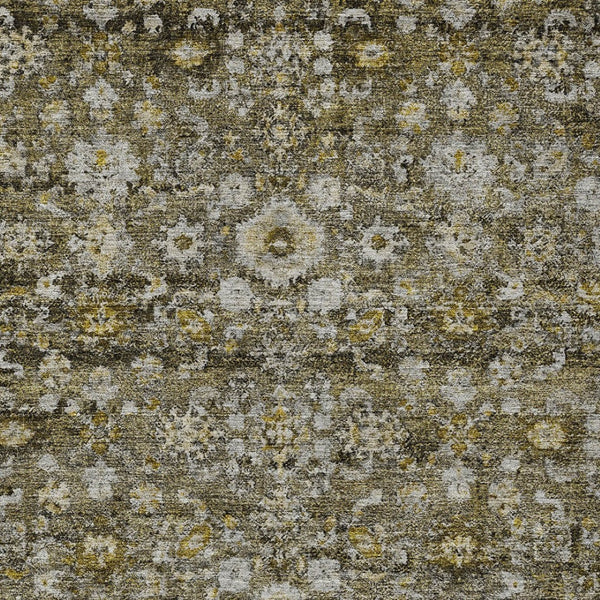 HomeRoots 5' Elegant Brown and Beige Oriental Area Rug for Indoor and Outdoor Use – Durable, Washable Design 10' X 14' 579978