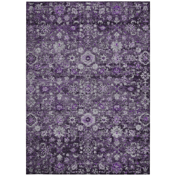 Homeroots 3' Navy Blue And Sky Blue Oriental Washable Rug - Durable Indoor Outdoor Design For Versatile Spaces 5' X 8' Polyester 579980