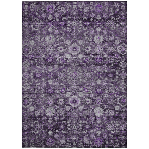 HomeRoots 9' Elegant Purple Lilac and Lavender Oriental Area Rug - Washable, Durable, Indoor/Outdoor Use 9' X 12' 579983