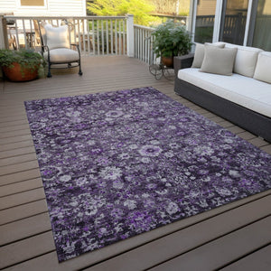 HomeRoots 9' Elegant Purple Lilac and Lavender Oriental Area Rug - Washable, Durable, Indoor/Outdoor Use 9' X 12' 579983