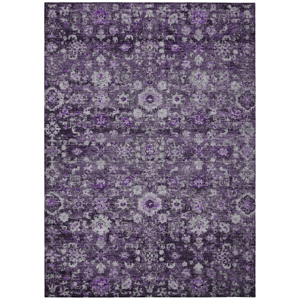 HomeRoots 9' Elegant Purple Lilac and Lavender Oriental Area Rug - Washable, Durable, Indoor/Outdoor Use 9' X 12' 579983