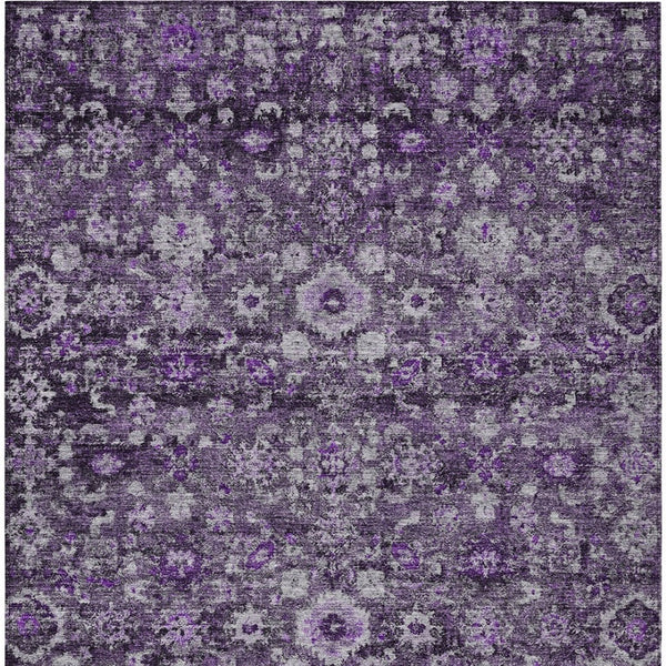 HomeRoots 5' Durable Purple Lilac and Lavender Oriental Area Rug - Washable, Indoor/Outdoor, Stain-Resistant 10' X 14' 579984