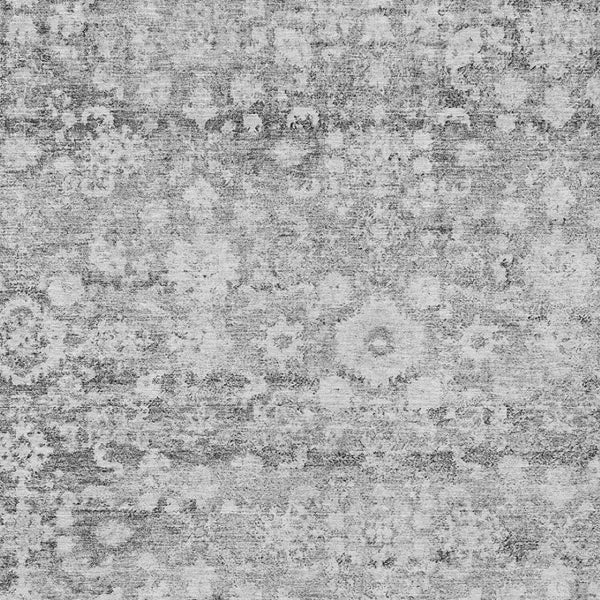 HomeRoots 5' Elegant Silver Gray and Pewter Oriental Area Rug - Washable, Durable for Indoor and Outdoor Spaces 5' X 8' 579986