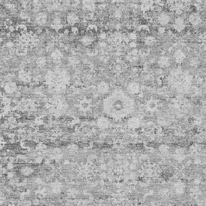 HomeRoots 5' Elegant Silver Gray and Pewter Oriental Area Rug - Washable, Durable for Indoor and Outdoor Spaces 10' X 14' 579990