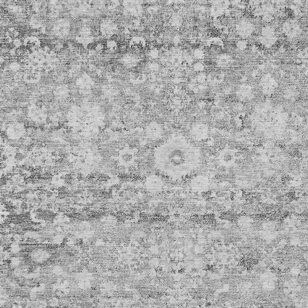 HomeRoots 5' Elegant Silver Gray and Pewter Oriental Area Rug - Washable, Durable for Indoor and Outdoor Spaces 10' X 14' 579990