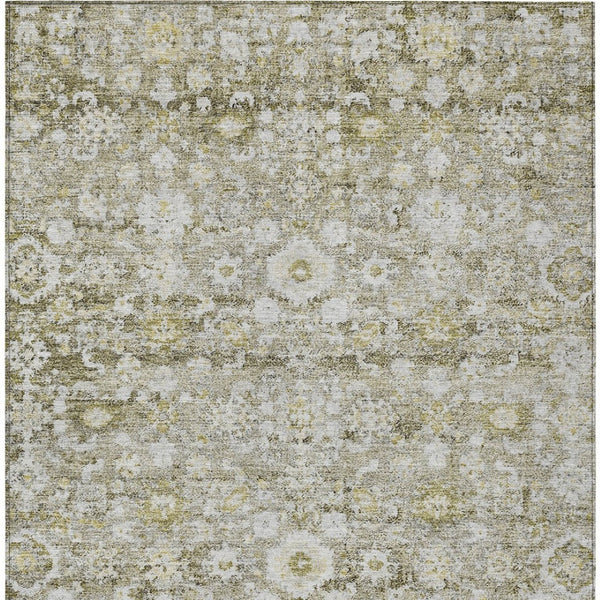 HomeRoots 5' Timeless Oriental Taupe Beige and Gold Area Rug - Washable, Stain-Resistant for Indoor & Outdoor Use 10' X 14' 579996