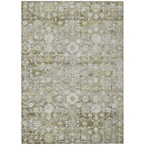 HomeRoots 5' Timeless Oriental Taupe Beige and Gold Area Rug - Washable, Stain-Resistant for Indoor & Outdoor Use 10' X 14' 579996