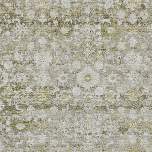 HomeRoots 5' Timeless Oriental Taupe Beige and Gold Area Rug - Washable, Stain-Resistant for Indoor & Outdoor Use 10' X 14' 579996