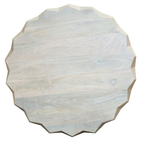Homeroots 32" Off White Solid Wood Round Block Coffee Table - Stylish Geometric Design For Modern Interiors   579997