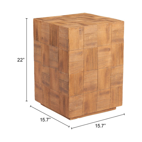 HomeRoots 22" Natural Metal End Table - Contemporary Drum Base, Versatile Design for Modern Spaces & Easy Care 579998