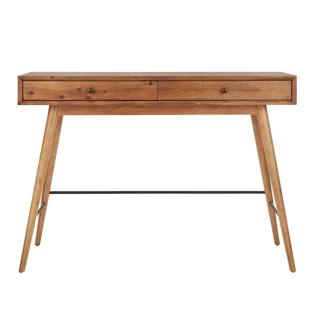 Homelegance Solenn Mid-century Console Table with Two Drawers and Tapered Wood Legs 579BR-05(3A)