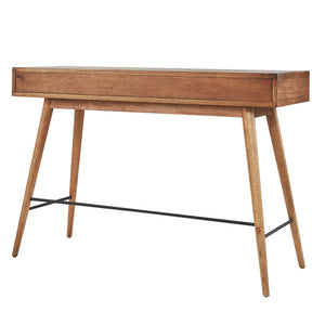 Solenn Mid-century Console Table with Two Drawers and Tapered Wood Legs