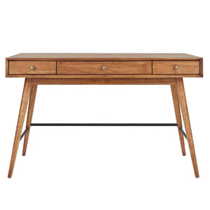 Solenn Mid-Century Writing Desk with Three Drawers and Tapered Legs for Home Office