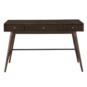 Homelegance Solenn Mid-Century Writing Desk with Three Drawers and Tapered Legs for Home Office Dark Walnut 579WN-15