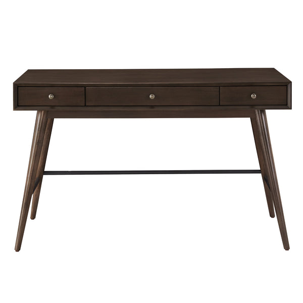 Homelegance Solenn Mid-Century Writing Desk with Three Drawers and Tapered Legs for Home Office Dark Walnut 579WN-15