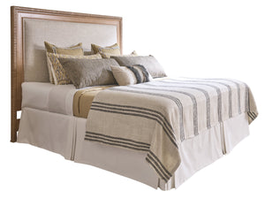 Lexington Tommy Bahama Home Grand Isle Upholstered Headboard - Coastal Elegance With Driftwood Finish And Luxe Performance Fabric Sunwashed  579-133hb
