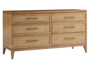 Lexington Tommy Bahama Home Matheson Double Dresser - Coastal-inspired Design With Woven Raffia And Soft-close Drawers Sunwashed  579-222
