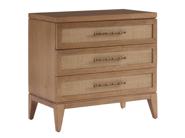 Lexington Tommy Bahama Home Beachside Nightstand - Elegant Driftwood Design With Soft-close Drawers And Raffia Accents For Coastal Charm Sunwashed  579-621