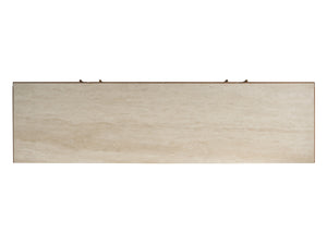 Lexington Tommy Bahama Home Biscayne Coastal Buffet - Elegant Driftwood Design With Raffia Fronts, Soft-close Drawers & Travertine Top Sunwashed  579-852