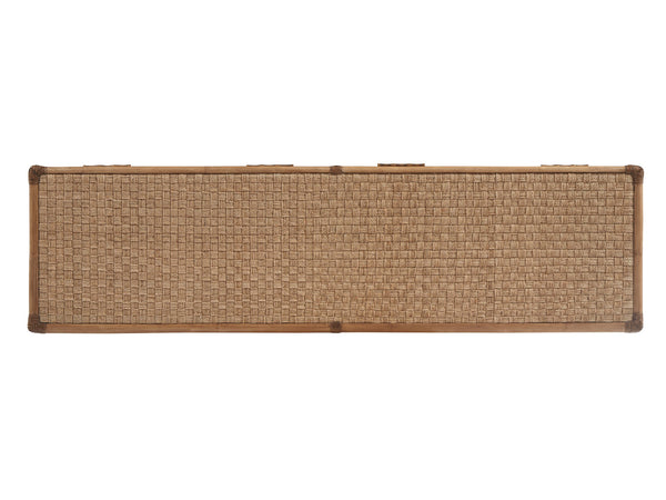 Lexington Tommy Bahama Home Sailfish Point Sideboard - Coastal-inspired Elegance With Woven Abaca And Leather-wrapped Rattan Design Sunwashed  579-869