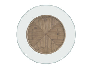 Lexington Tommy Bahama Home Emerald Bay Dining Table - Elegant Coastal Design With Woven Raffia, Driftwood Finish & Glass Top Sunwashed  579-875-60c