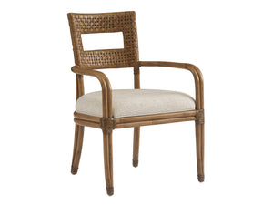 Lexington Tommy Bahama Home Delano Woven Arm Chair: Embrace Coastal Elegance With Light Driftwood, Raffia, And Rattan Design Sunwashed  579-881-01