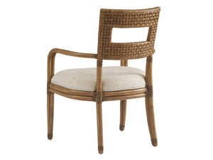 Lexington Tommy Bahama Home Delano Woven Arm Chair: Embrace Coastal Elegance With Light Driftwood, Raffia, And Rattan Design Sunwashed  579-881-01