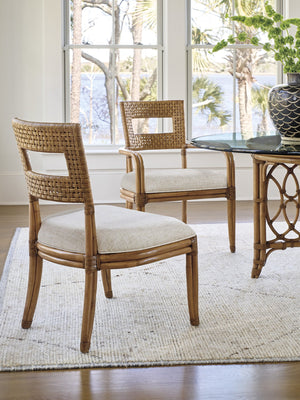 Lexington Tommy Bahama Home Delano Woven Arm Chair: Embrace Coastal Elegance With Light Driftwood, Raffia, And Rattan Design Sunwashed  579-881-01