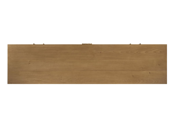 Lexington Tommy Bahama Home Commodore Media Console: Elegant Driftwood Design With Woven Raffia, Soft-close Drawers & Shelves Sunwashed  579-907