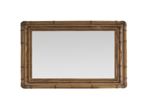 Lexington Tommy Bahama Home Deering Bay Rectangular Cocktail Table - Coastal Elegance With Tempered Glass And Rattan Design Sunwashed  579-945c