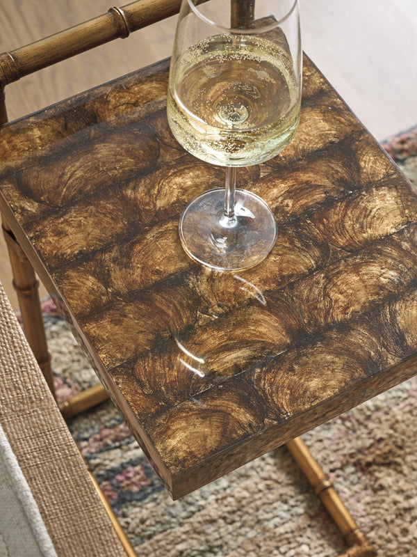 Lexington Tommy Bahama Home Yellowfin Coastal Accent Table With Capiz Shell Top And Burnished Bronze Base For Elegant Living Sunwashed  579-952