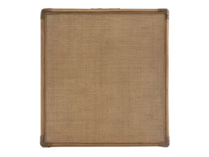 Lexington Tommy Bahama Home Bayfront Coastal End Table With Woven Raffia, Leather-wrapped Rattan, And Elegant Brass Hardware Sunwashed  579-954