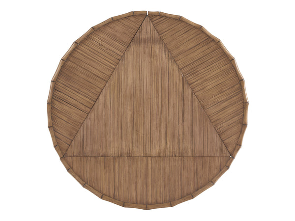 Lexington Tommy Bahama Home Palm Island Coastal-inspired Drop-leaf Accent Table With Woven Raffia And Elegant Brass Hardware Sunwashed  579-955