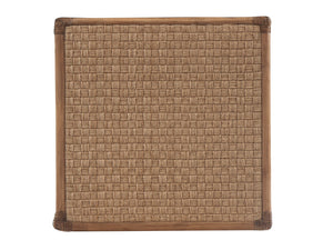 Lexington Tommy Bahama Home Coral Reef End Table With Woven Abaca, Soft-close Drawers, And Leather-wrapped Rattan Frame Sunwashed  579-959