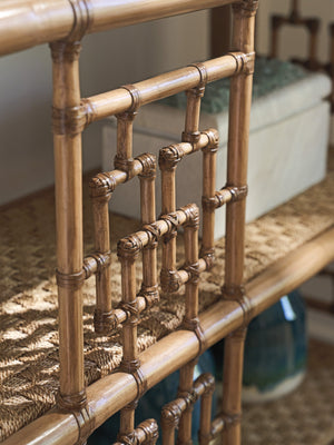 Lexington Tommy Bahama Home Sailfish Console Table – Elegant Driftwood Design With Leather-wrapped Rattan And Woven Abaca Shelves Sunwashed  579-967