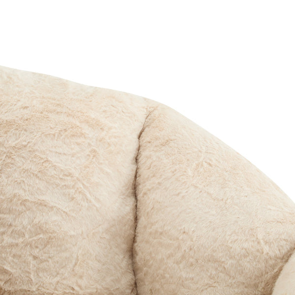 English Elm Christopher Knight Home® - Albi Velvety Beige Indoor Armchair-Style Bean Bag — Eco-Friendly Shredded Foam, Compact Cozy Accent N775P265487B
