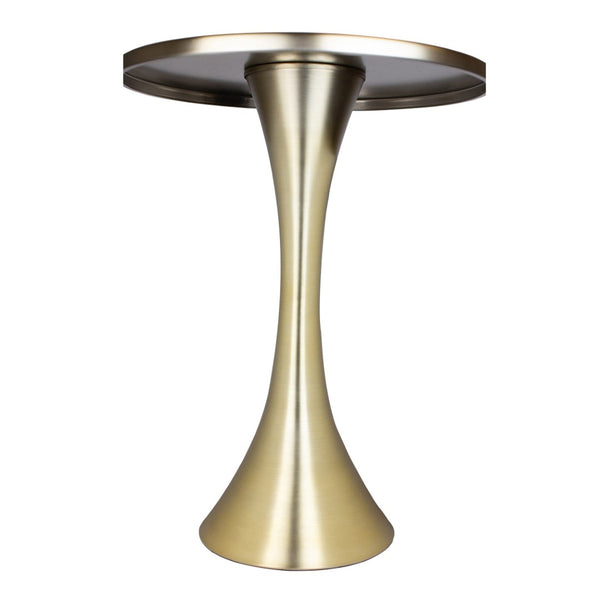 English Elm 24" Hourglass Spun Metal Side Table with Gleaming Plated Finish for Living Room Gold B202P223399