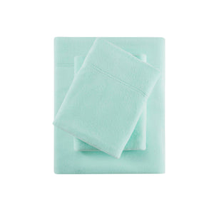 English Elm 4 Pcs Queen Sheet Set - Ultra-Plush Microfleece In Calming Aqua For Cozy Year-Round Comfort B035P319755