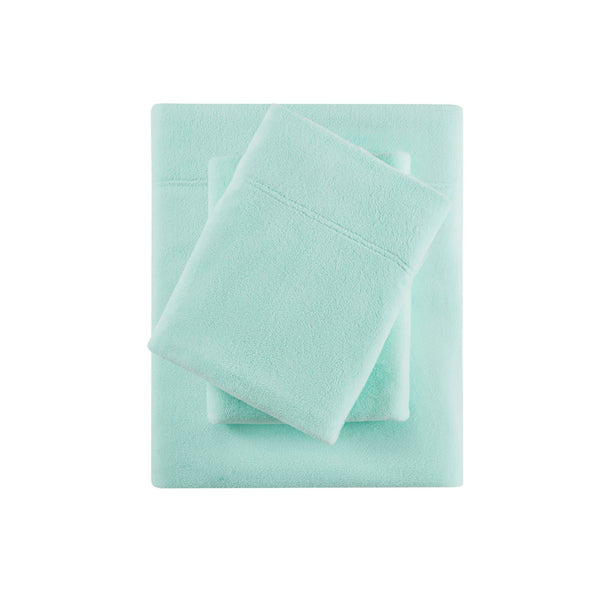English Elm 4 Pcs Full Sheet Set In Aqua - Luxurious Microfleece Bedding For Cozy Comfort & Easy Care B035P319754