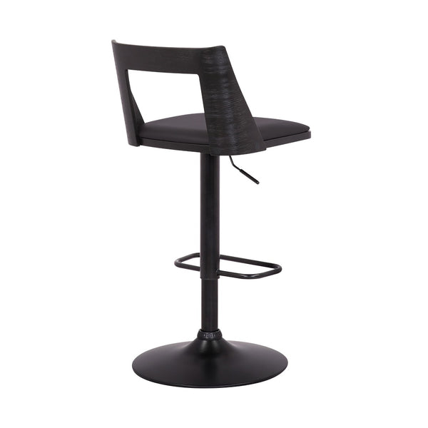 English Elm Milan Swivel Adjustable Faux Leather Barstool with Wood Accents for Kitchen Island B2736P464863