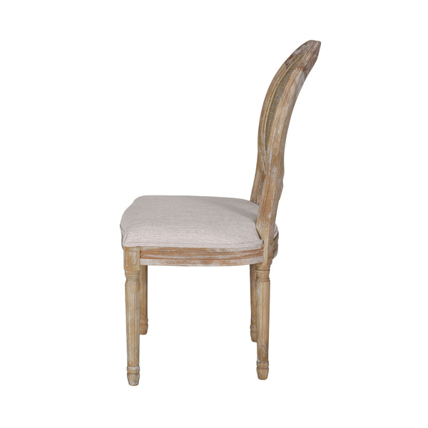 English Elm Christopher Knight Home® - DININGCHAIR Elegant Wicker & Fabric Dining Seat with Carved Legs Distressed Finish for Stylish Homes Beige 65165.00BGE